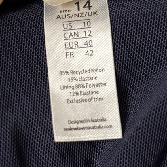 NWT Sea Level Swim Essentials Frills Bra Top Women's Size 10 Navy Night Sky Blue - Picture 6 of 8